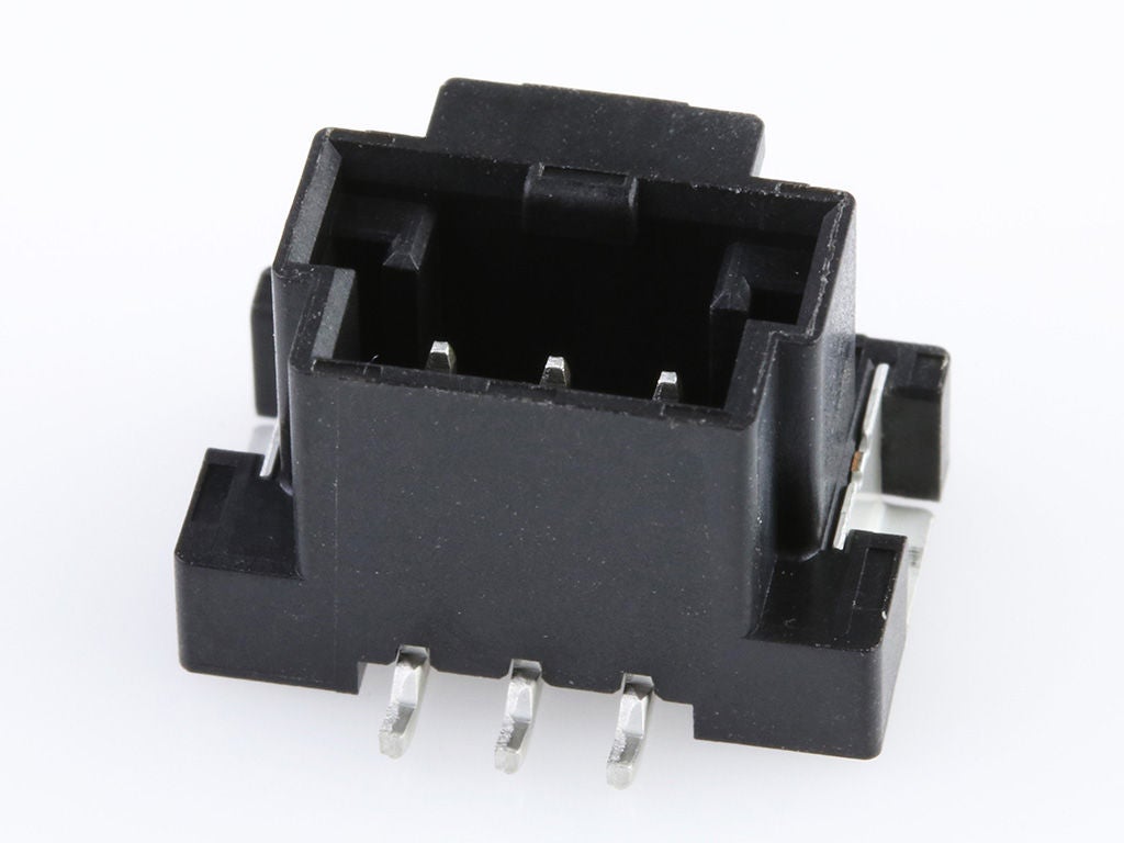 DuraClik電線対基板用ブラック1列ストレートヘッダー、3回路付き。