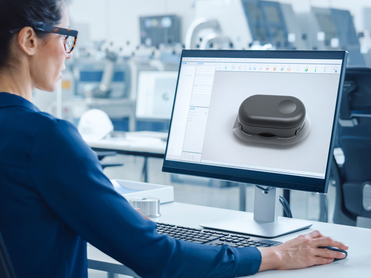 Designer works on needle-free medical wearable device 