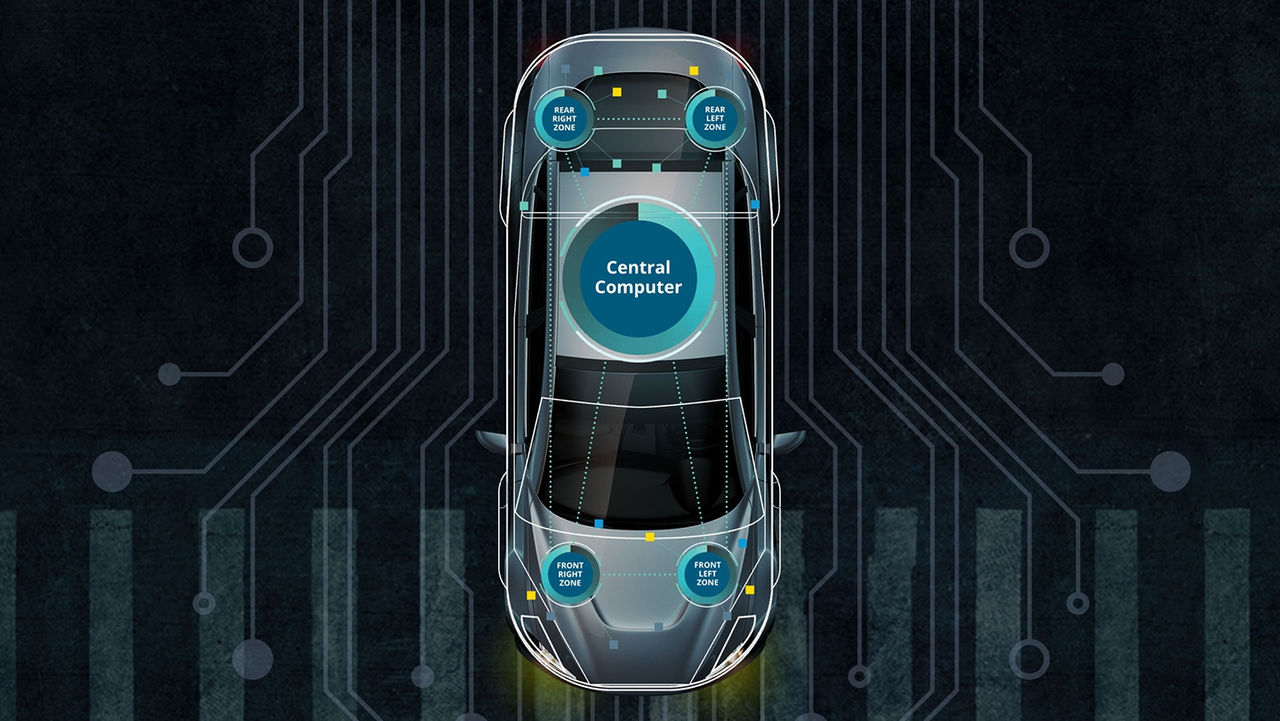 Schematic of automotive electrical design. 