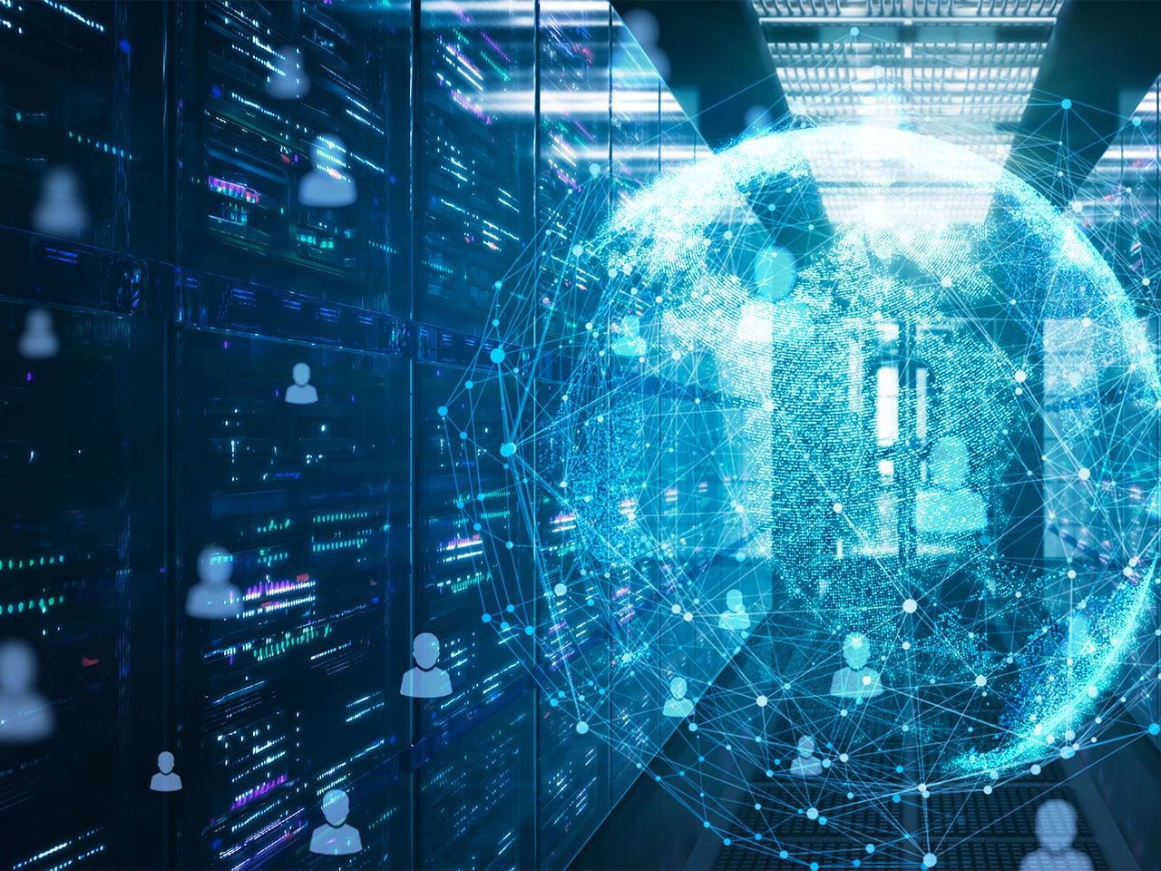 Data center supporting AI applications. 