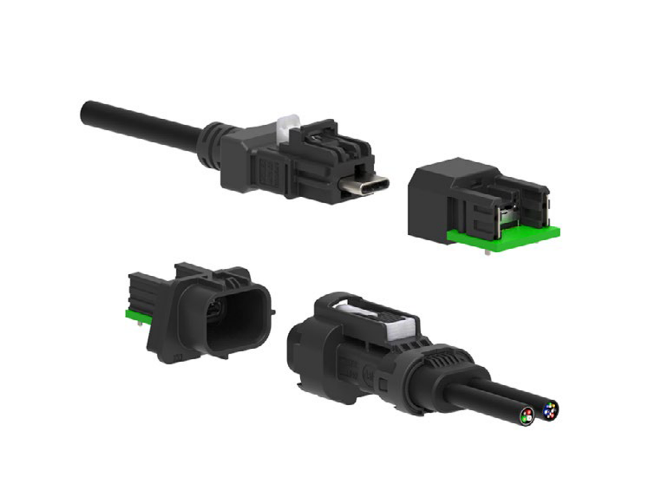HSAutoLink C connector, automotive USB Type-C, Molex Type C interface. 