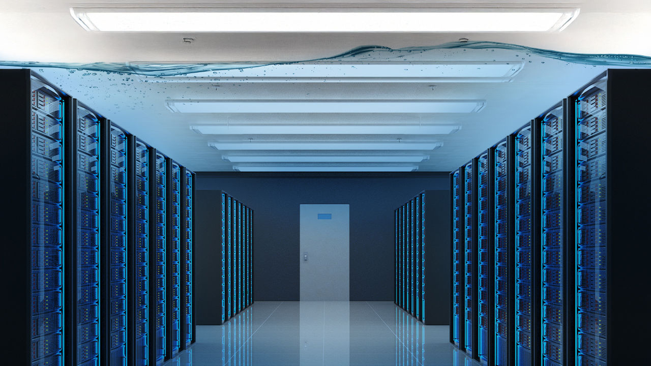 A room of servers in a hyperscale data center.