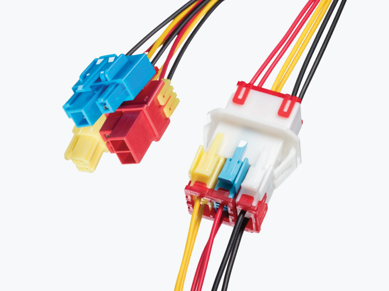 Color-coded wire harness VersaBlade Connectors for HVAC applications. 