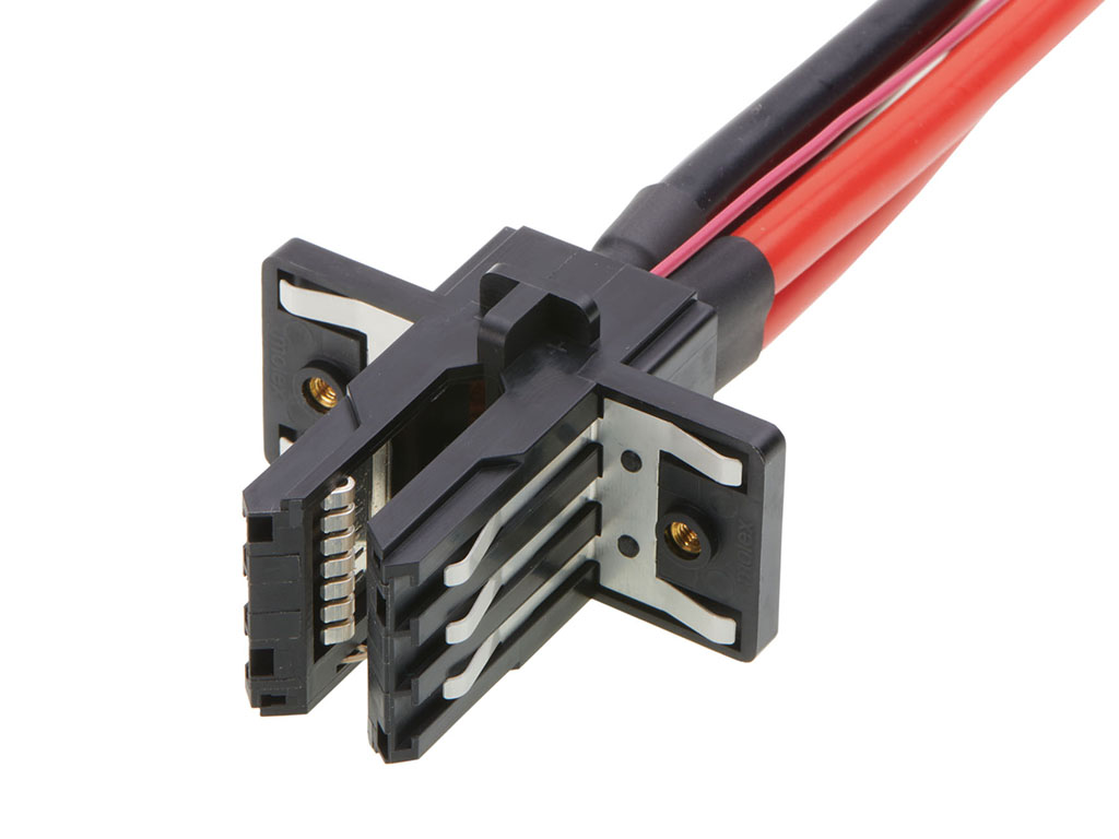 Molex PowerPlane OCP ORV3 IT Gear Cable Assembly with two mounting screws and 450.00mm cable length. 