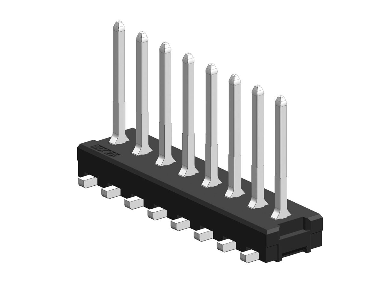 Precision-manufactured Molex Flexi-Pin Stack connector with eight circuits.