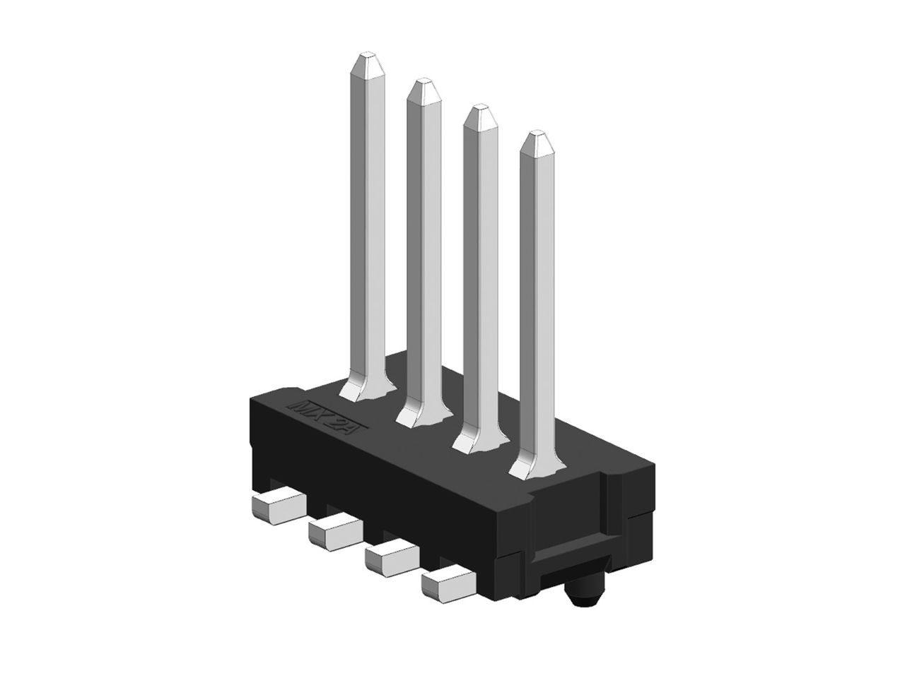 Space-saving Molex Flexi-Pin Stack connector with four circuits.