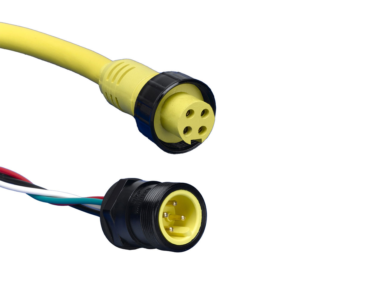 Quick-Change circular connectors attached to cables and wires 