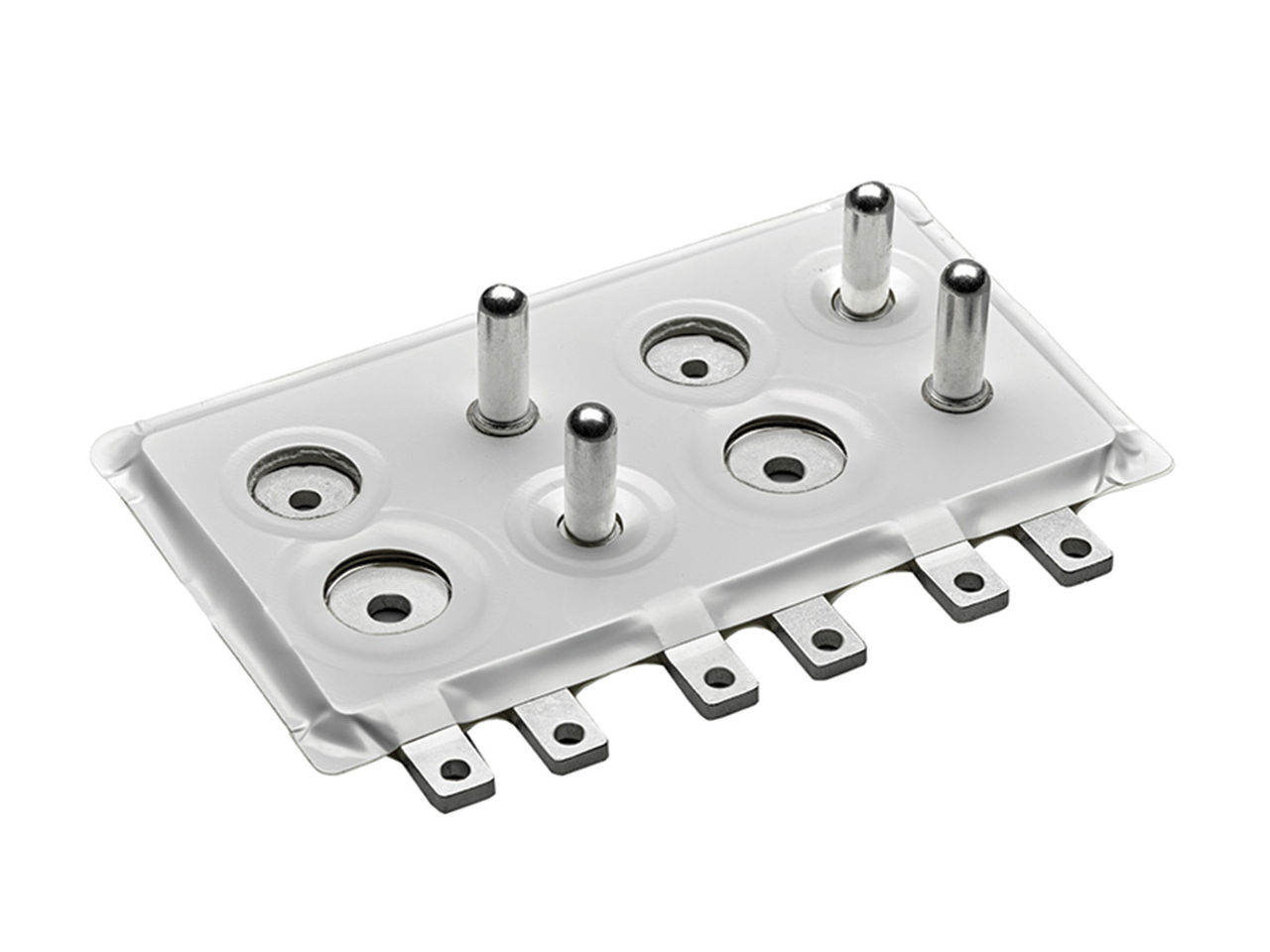 Molex custom busbar solution with Sentrality interconnect pins.