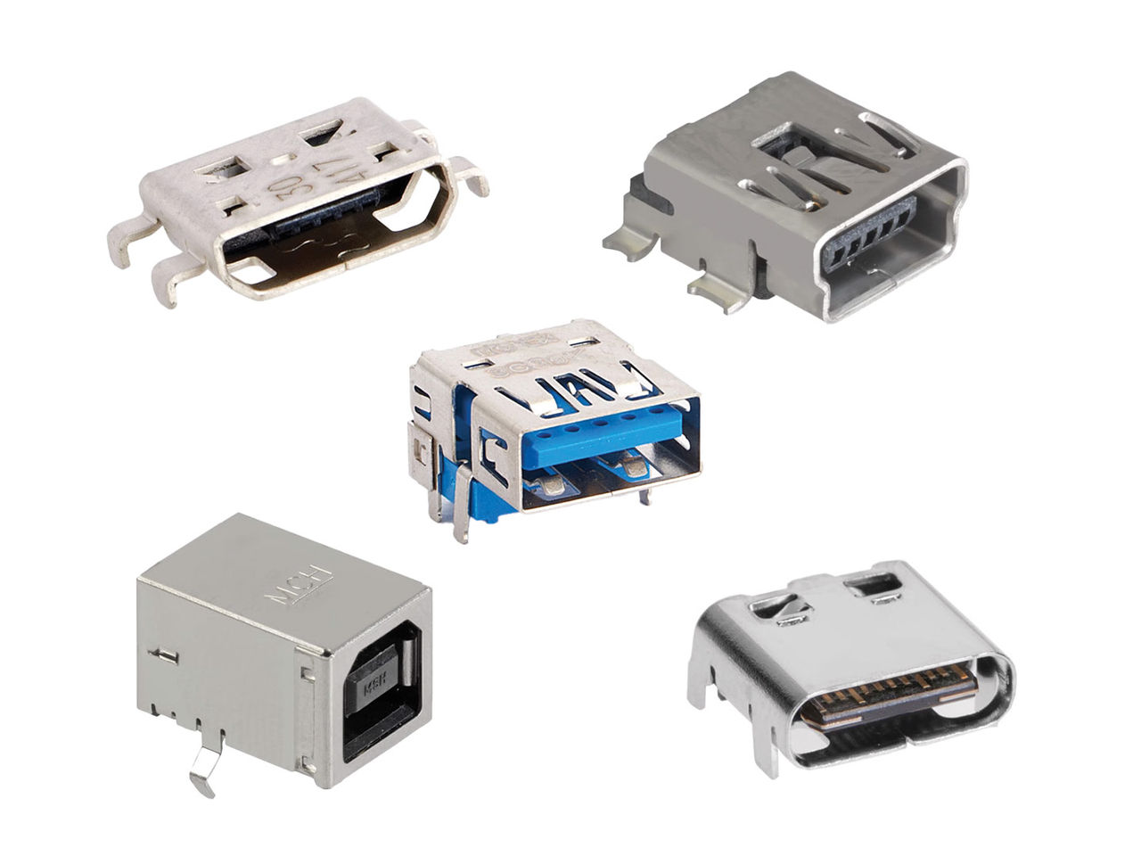 USB Type-C, USB Type-A, USB Type-B, USB Mini and USB Micro Connectors 