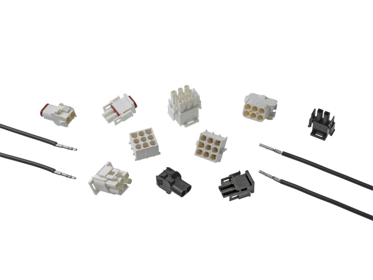 MLX connector headers, housings, receptacles and pre-crimped leads.