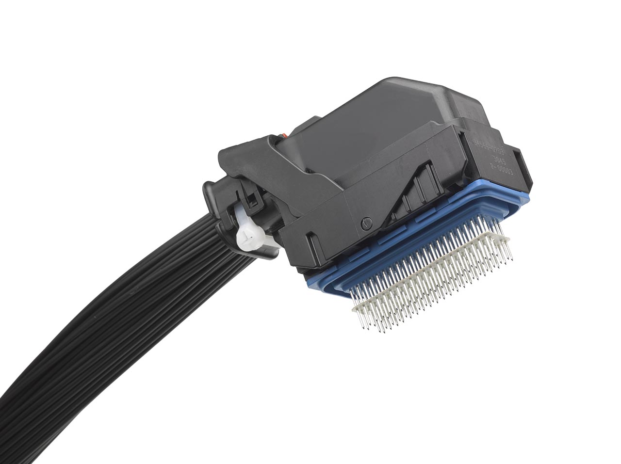 MX123 connector system featuring a header, receptacle and wire dress cover.