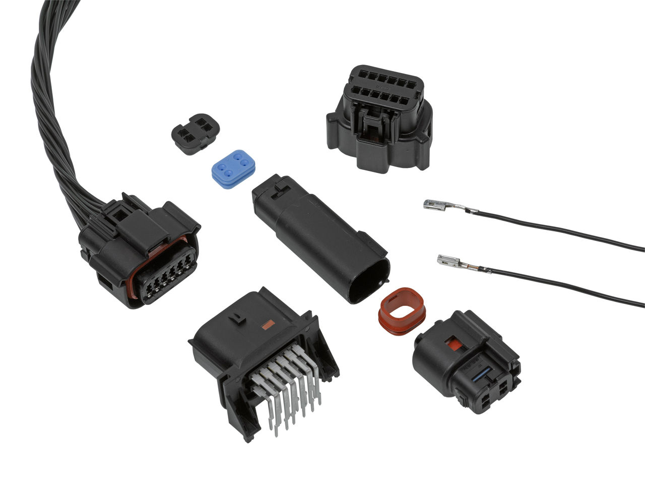 MX120G Connector system including headers, receptacles and pre-crimped leads.