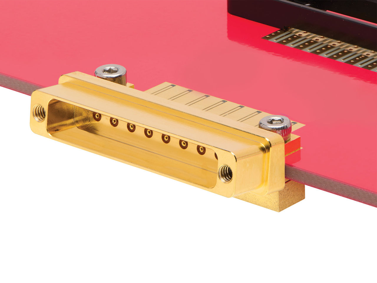 Molex Edge-mount PCB termination for a 1x8 Cardinal multi-port connector.