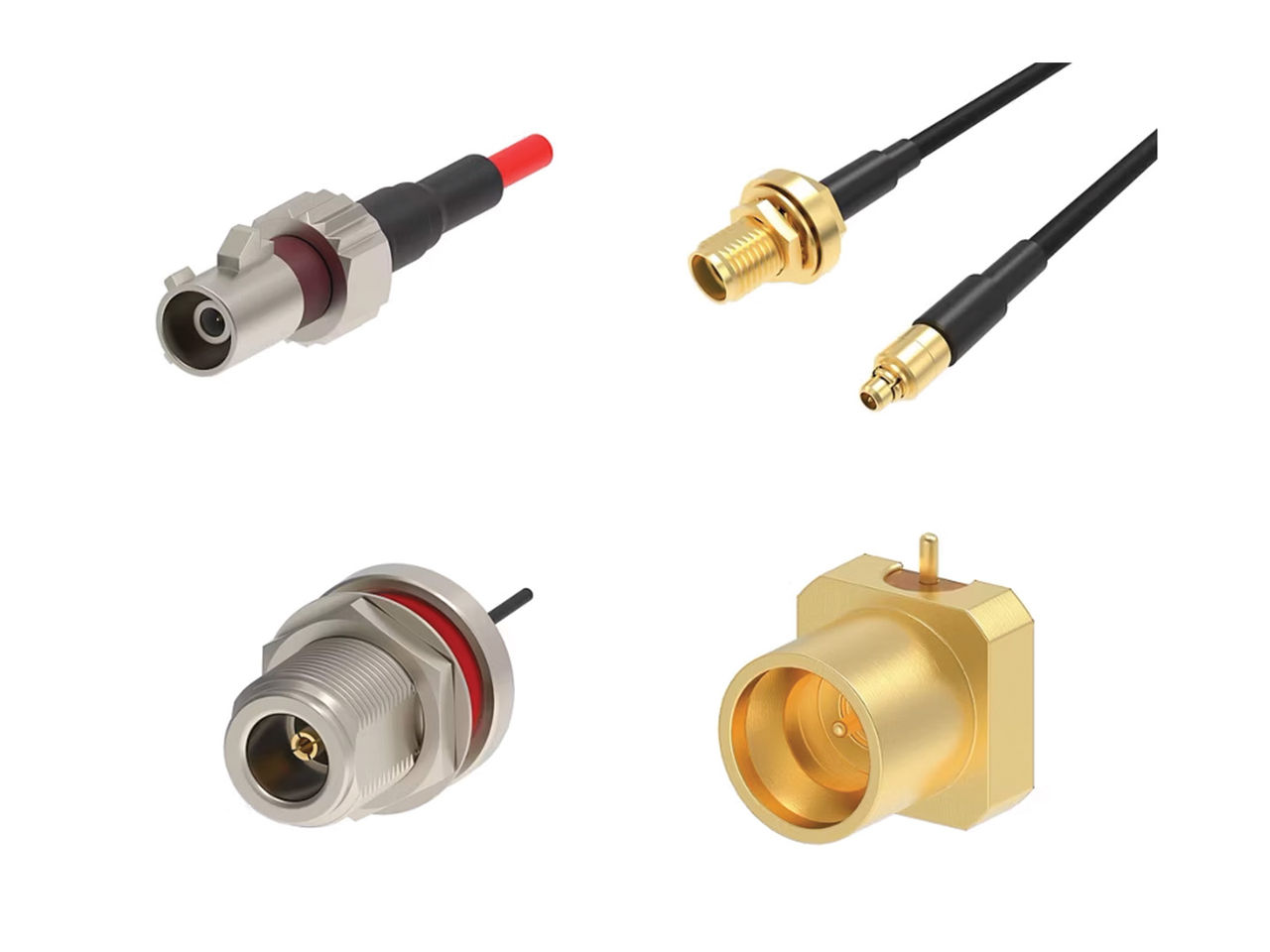 Collection of Molex RF connectors.