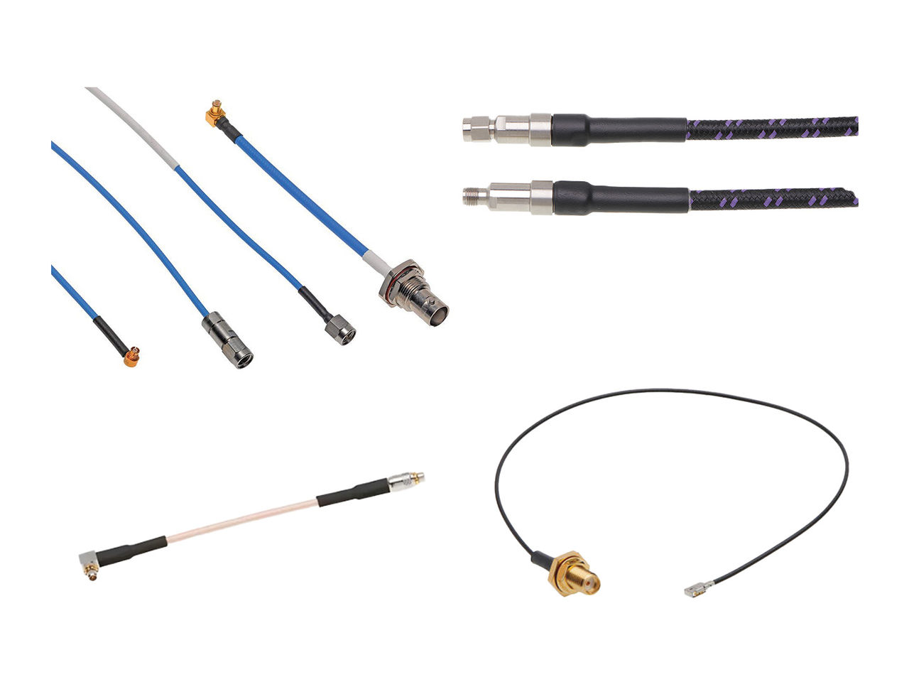 High-performance RF coaxial cable assemblies.