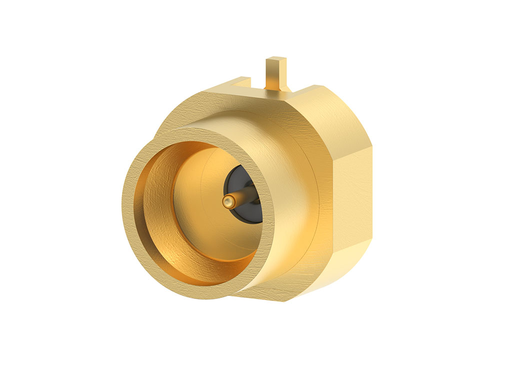 Molex SMPM smooth-bore RF plug connector.