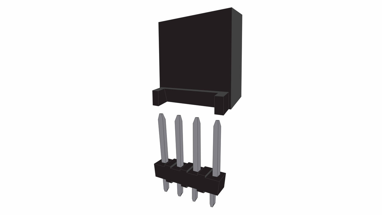 Molex KK header and housing prior to mating. Friction-based retention design.
