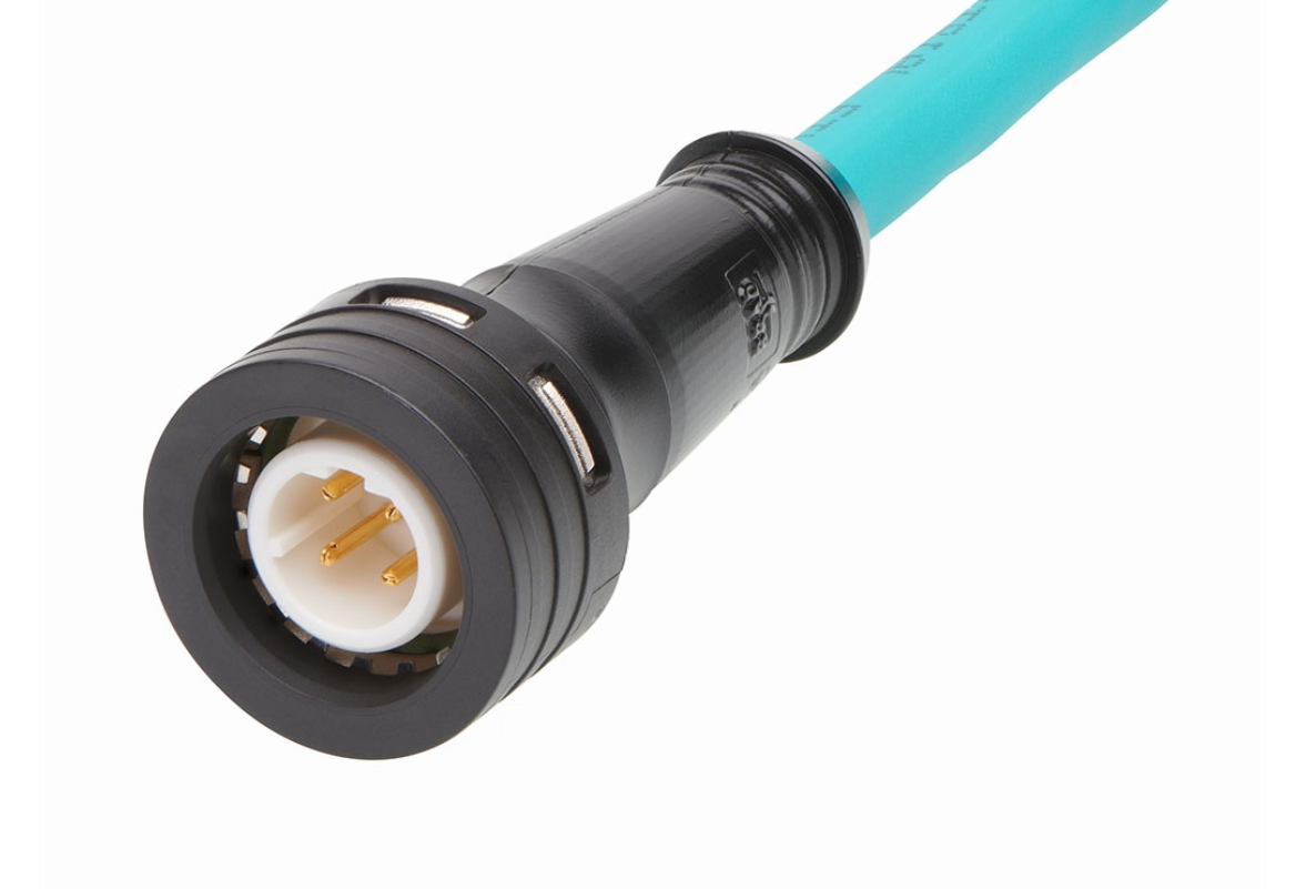 Molex M12 Ultra-Lock 2.0 male cordset featuring push-to-lock coupling.