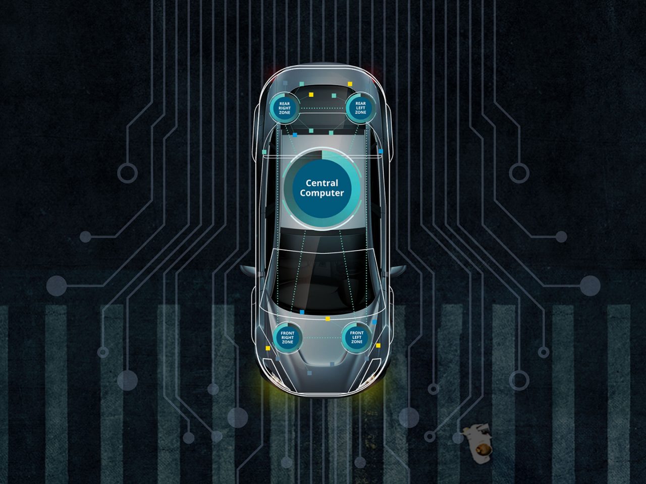 自動車電気設計の概略図。